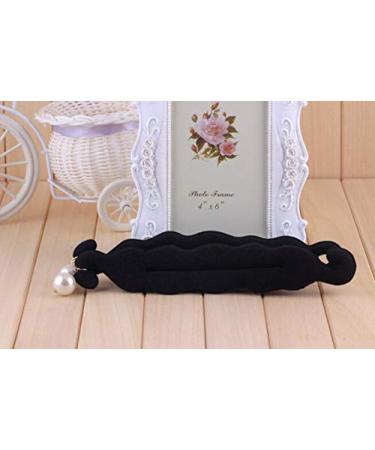 Ericotry 2x Black Pearl Foam Sponge & Twist-Shaper Hair Needle Clip - Ultimate Hair Styling Accessories for Women & Girls - Buy Online on GoSupps.com