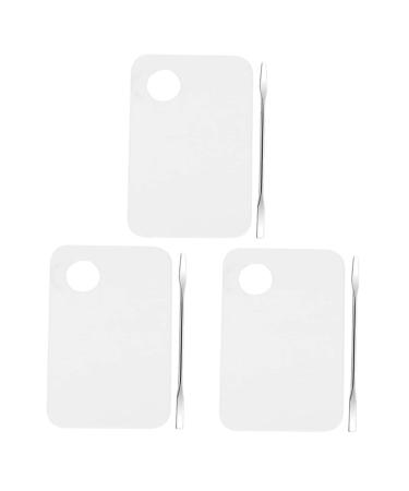 Cabilock 3 ensembles Set de Palettes Cosm tiques Transparentes Acrylique avec Spatules Outil de M lange pour Manucure Accessoires Professionnels pour Nail Art