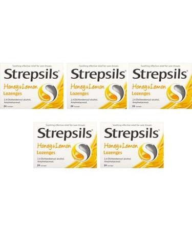 5x Strepsils Honey and Lemon Cough Pill Relieve Sorethroat Wholesale Price Made of Thailand