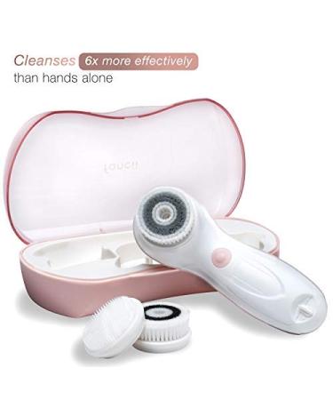 Fancii Waterproof Facial Cleansing Spin Brush Set - 3 Exfoliating Heads for Gentle Exfoliation and Deep Scrubbing - Complete Face Spa System (Blush) - Buy Online on GoSupps.com