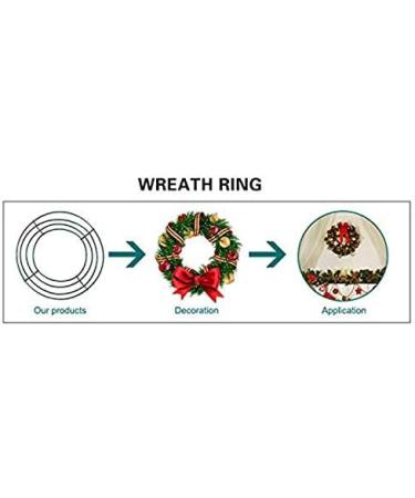 14 inch Green Round Wire Wreath Frames - Pack of 5 | DIY Christmas & New Year Decor - Buy Online on GoSupps.com