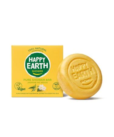 Happy Earth Shower bar For Women and Men Shower soap block 100 Natural Ingredients & Vegan Jasmine Ho Wood 90 gr Jasmine