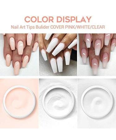 Modelones Acrylic Nail Kit - Acrylic Powder and Liquid Monomer with Nail Brush, Forms, 3 Colors - Perfect for Nail Extensions and 3D Manicures - Buy Online on GoSupps.com