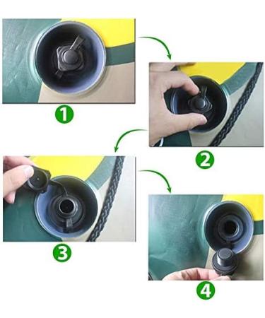 BUZIFU 2pcs Air Valve Inflatable Boat Spiral Air Plugs One-Way Inflation Replacement Screw Boston Valve for Rubber Dinghy Raft Kayak Pool Boat Airbeds Black - Buy Online on GoSupps.com