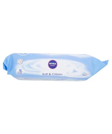Nivea Baby Soft & Cream Wet Wipes - 63 Extra-Soft Cloths for Gentle Cleaning of Sensitive Baby Skin - Nourishing Moist Towels - International Shipping Available - Buy Online on GoSupps.com