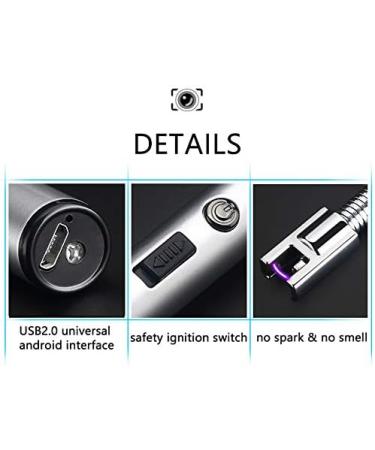 Trendi Electric Candle Lighter Flameless Windproof USB Rechargeable Lighter for The Home Kitchen BBQ Camping & Fireplaces Ice Red - Buy Online on GoSupps.com