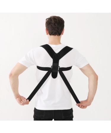 Adjustable Upper Back Brace & Posture Corrector for Pain Relief | Support for Neck Spine & Shoulders - Unisex (Black - Buy Online on GoSupps.com