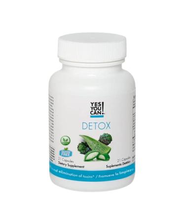 Yes You Can Detox Supplement 21 Capsules of Herbal  Vegetable Formula Body Liver  Kidney Cleanse Supplements Vitamins with Milk Thistle Aloe Vera Broccoli  Artichoke Extract for Men  Women