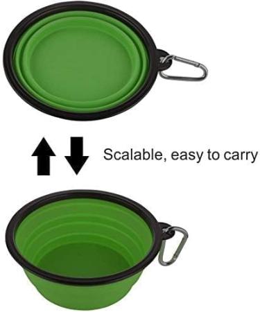MOACC 2-Piece Foldable Silicone Dog Bowl - Travel Bowl for Dogs & Cats - Safe Water & Feed Bowl with Mountain Staligs Buckle (1000ml Purple & Green) - Buy Online on GoSupps.com