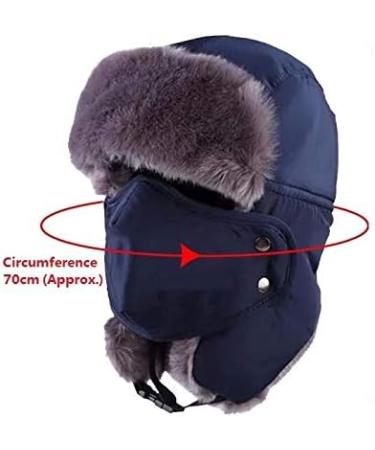 Lainin Winter Trapper Hat with Mask | Russian Ushanka Trooper Aviator Ski Hat - Black - Buy Online on GoSupps.com