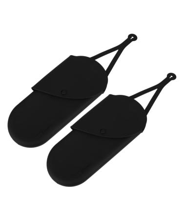 FOMIYES 2pcs Black Hanging Storage Pouch Hair Rollers Travel Storage Bag