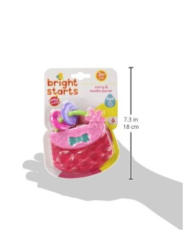 Bright Starts Carry & Teethe Purse Chillable Teether Toy - Pretty in Pink | Ages 3M+ - Buy Online on GoSupps.com