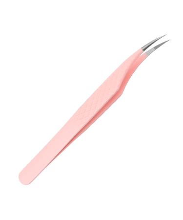Buy Independent Pink Stainless Steel Curved Tweezers for Eyelash Extensions - Professional Striped Dolphin Form LW-HT | International Shipping Available - Buy Online on GoSupps.com
