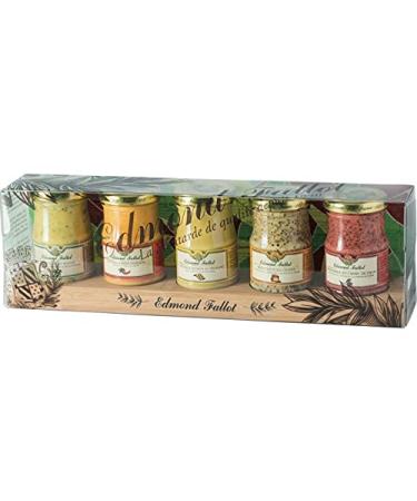 Assortment of mustards 5 x 100 g • Fallot mustard • Dijon mustard • Artisanal mustard • Flavored mustards • Edmo