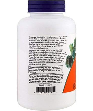 Now Foods Magnesium Citrate Pure Powder 8 oz (227 g) - Natural Muscle Relaxation and Stress Relief - Buy Online on GoSupps.com