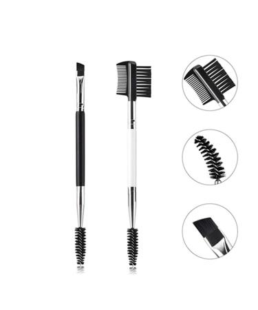 2PCS Professional Eyebrow Brush Set - Double Ended Angled Brush for Women & Girls | Portable Mascara Applicator | International Shipping Available - Buy Online on GoSupps.com