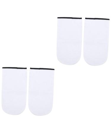minkissy 4 Pairs Bath Gloves Gel Gloves Hand Treatment Mitts Moisturizing Gloves Overnight Mittens Wax Gloves Hand Moisturizer Gloves Insulated Gloves Hand Wax Soft White
