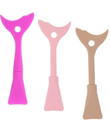 Ipetboom 3pcs Eyeliner Eyeshadow Baffle Eyelash Tools Mascara Brush Silicone Eyeliner Shield Miss Stamp