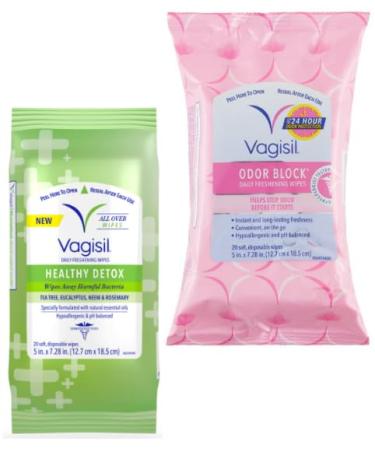 Women's intimate cleaning feminine wash wipes + King Combo QR code (Odor free & Detox (1 each))