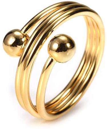 Spiral Design Gold Plated Magnetic Copper Rings for Ladies Nice &Trendy Adjustable Size Gift for Ladies