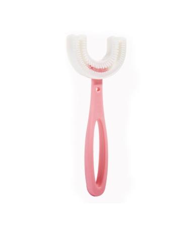 SUICRA Toothbrushes Toothbrush U Silicon Toothbrush Oral Cleaning Manual Handheld (Color : Pink)