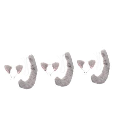GALPADA 3 Sets Cat Ears Headband Jungle Animal Hair Band Stuffed Fox Headband for Cosplay Costumes Foxes Ear Foxes Costume Fox Costume Headwear Role Play Outfits K Rabbit Fur Fabric