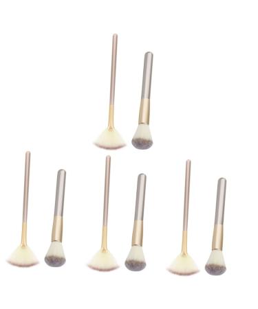 POPETPOP 4 Sets Makeup Brush Facial Tools Blush Highlighter Applicator Powder Brush Highlighter Makeup Brush Fan Makeup Brush Face Fan Concealer Brush Wooden Handle Powdery Woman
