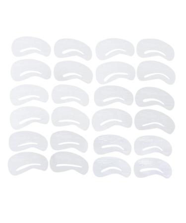 Ipetboom 24pcs 6 Sets Tools Eyebrow Molds Diy Eyebrow Kit Eyebrow Stencils Template Card Unibrow medium White