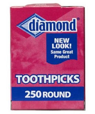 Diamond Round Toothpicks, Pack of 250 (6)