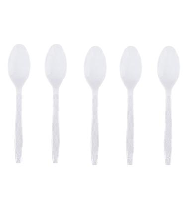 150 PCS Plastic Spoons 6.1In Disposable Plastic Utensils Disposable Spoons Disposable Plastic Cutlery for Dinners Buffets Take-Out Catering Food Services(White)