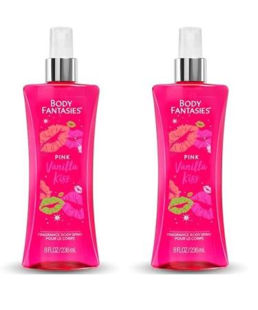 Body Fantasies SIGNATURE Fragrance Body Spray Pink Vanilla Kiss Fantasy 8 Fluid Ounce (BF44) (Pack of 2) Pink Vanilla Kiss Fantasy 8 Fl Oz (Pack of 2)