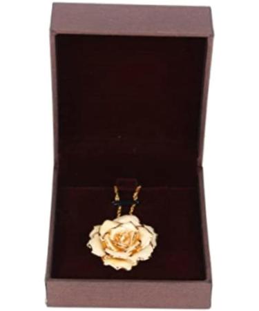 WIPPWER Gold Dipped White Rose Pendant Necklace - Perfect Valentine & Mother Day Gift for Women - Buy Online on GoSupps.com