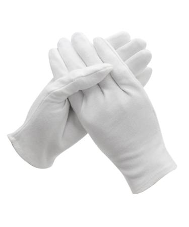 minkissy 24 Pairs Hand Care Laboratory Coin Cotton Industrial Hand Work Moisturizing White Plate