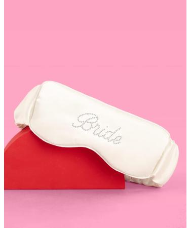 XO Fetti Bride Sleep Mask | Ivory Satin Rhinestone Embroidered - Buy Online on GoSupps.com
