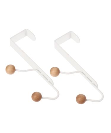 STOBAZA 2pcs Hook up Clothes Rack White Door Backpack Hooks Bathroom Towel Hooks Wall-Mounted Clothes Ball
