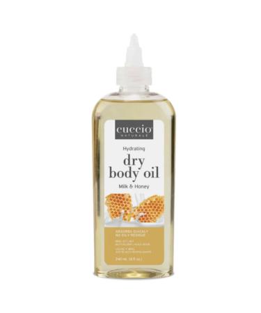 Cuccio Naturale Dry Body Oil Refill 240ml (8oz) Milk & Honey Lightweight Non-Greasy Hydrating Body Oil for Smooth Radiant Skin Nourishing Moisturizer for All Skin Types Salon & Home Use