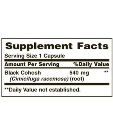 Natures Bounty Black Cohosh 540mg Capsules - 100 Count - Buy Online on GoSupps.com
