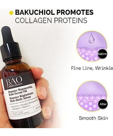 BAO Demeter Regenerating Halo Serum Oil - Anti-Aging Facial Serum with Bisabolol Vitamin E Bakuchiol & Squalane for Wrinkles Acne & Dryness - 15 ML - All Skin Types - Buy Online on GoSupps.com