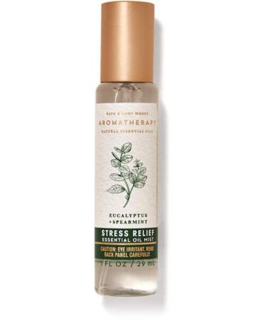 Bath and Body Works Body Care Aromatherapy -TRAVEL SIZE - Essential Oil Mist 1 fl oz - Many Scents! (Stress Relief - Eucalyptus + Spearmint)