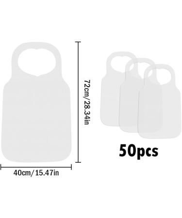 Kellegour 50PC Disposable Bibs for Adults PE Coated Eating Bibs for Seniors & Children | International Shipping - Buy Online on GoSupps.com