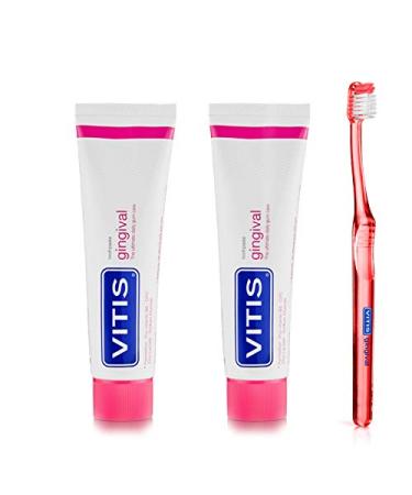 Vitis Vitis Gingival Toothpaste and Ginger Toothbrush 2 x 100ml