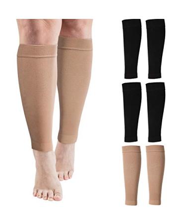 3 Pairs 20 Inches XXL Wide Plus Size Calf Compression Socks for Circulation Compression Long Legs Sleeves 20 - 30 mmHg Calf Muscle Compression Sleeve for Women Men - Buy Online on GoSupps.com
