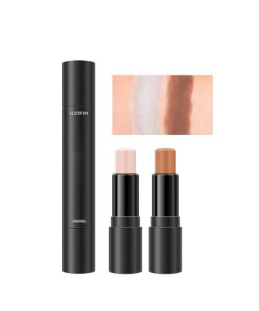 Double Head Contour Highlight Stick Double Color Face Contour Makeup Concealer Stick Base Makeup Face Highlight Touch Up Stick (1, 1#, Size)