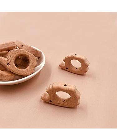 Wendysun 10pcs Cartoon Wood Teether - Natural Animal Shape Baby Teething Toy - Buy Online on GoSupps.com