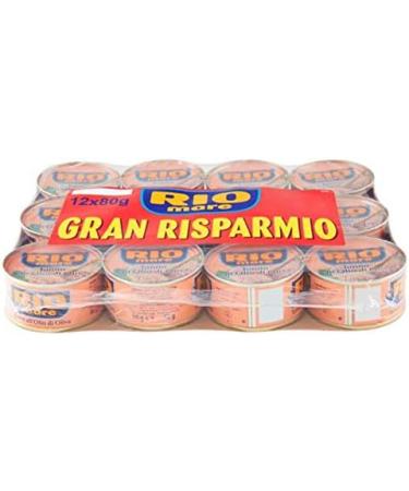 Rio Mare : Lot de 12 bo tes de thon au huile d'olive qualit thon jaune pack de 12 80g (2 82oz) chacune 960g (33 86oz) au total - Buy Online on GoSupps.com
