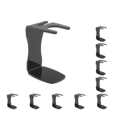 Set of 10 Premium Salon Acrylic Drip Stand for Men Shaving Brush Cup Holder Black 10 Pieces (Black)