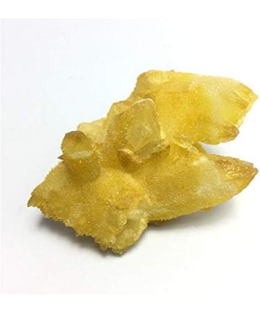 Natural Crystal Rough 130g Aura Crystal Cluster Yellow Angel Aura Titanium Quartz Crystal Specimen Minerals Reiki - Buy Online on GoSupps.com