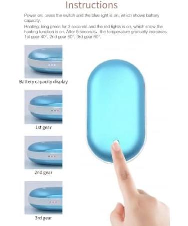Hand Warmer Mini USB Rechargeable 2600mAh by BELLADDY INC Great Gift Electronic Pocket Heater Portable Stay Warm Outdoors Winter Camping Blue - Buy Online on GoSupps.com