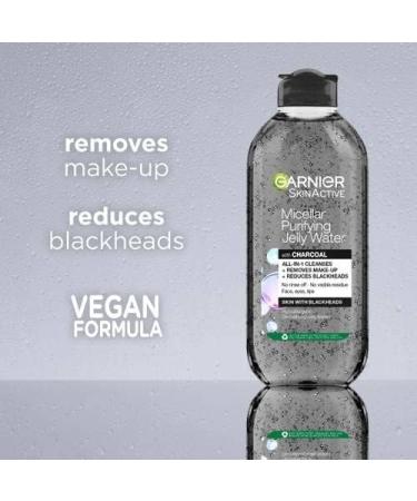 Garnier SkinActive Micellar Jelly Water 400ml - All-in-One Cleanser for Makeup Removal & Blackhead Reduction | Dermatologist Tested | Eco Pad Compatible - Buy Online on GoSupps.com