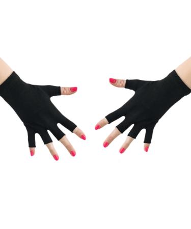UV Glove Gel Manicures Glove UV Protection Gloves Polish Nail Drye Anti UV Fingerless Gloves 1Pair Black uv protection gloves - Buy Online on GoSupps.com